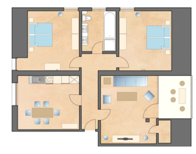 Wohnung 3 - 1. Obergeschoss links