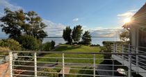 Ferienhaus Peeneblick - Ausblick auf den privaten Garten am Peenestrom 